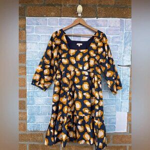 Pink Chicken New York Women's Dress in Navy mustard size medium